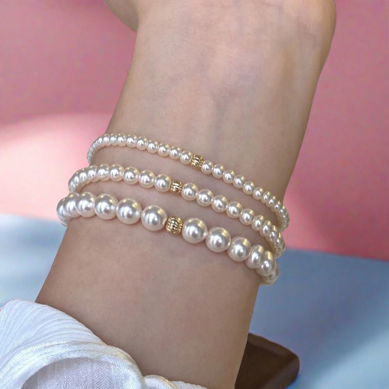 Pearl bracelet simple, exquisite, niche , high-end and versatile  white pearls bracelet