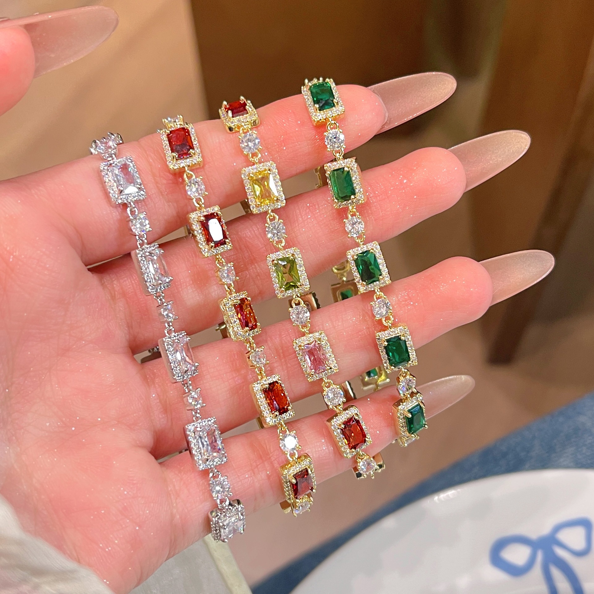 gemstone vintage bracelet, understated luxury, niche and exquisite  bracelet jewelry