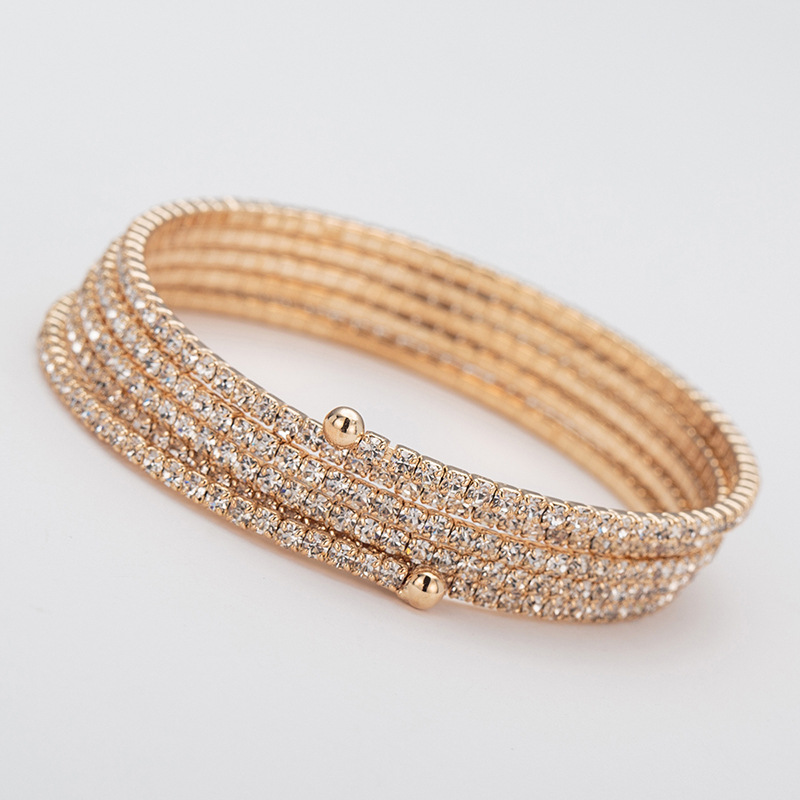 Elastic Fashion Multi-Layer Bracelet for Women - Simple Rhinestone Bangle